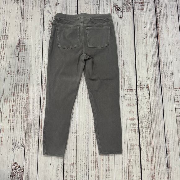 SPANX Jean-ish Cropped Leggings Slate Gray Shaping Pull On Pockets Size L NWT - Picture 2 of 11